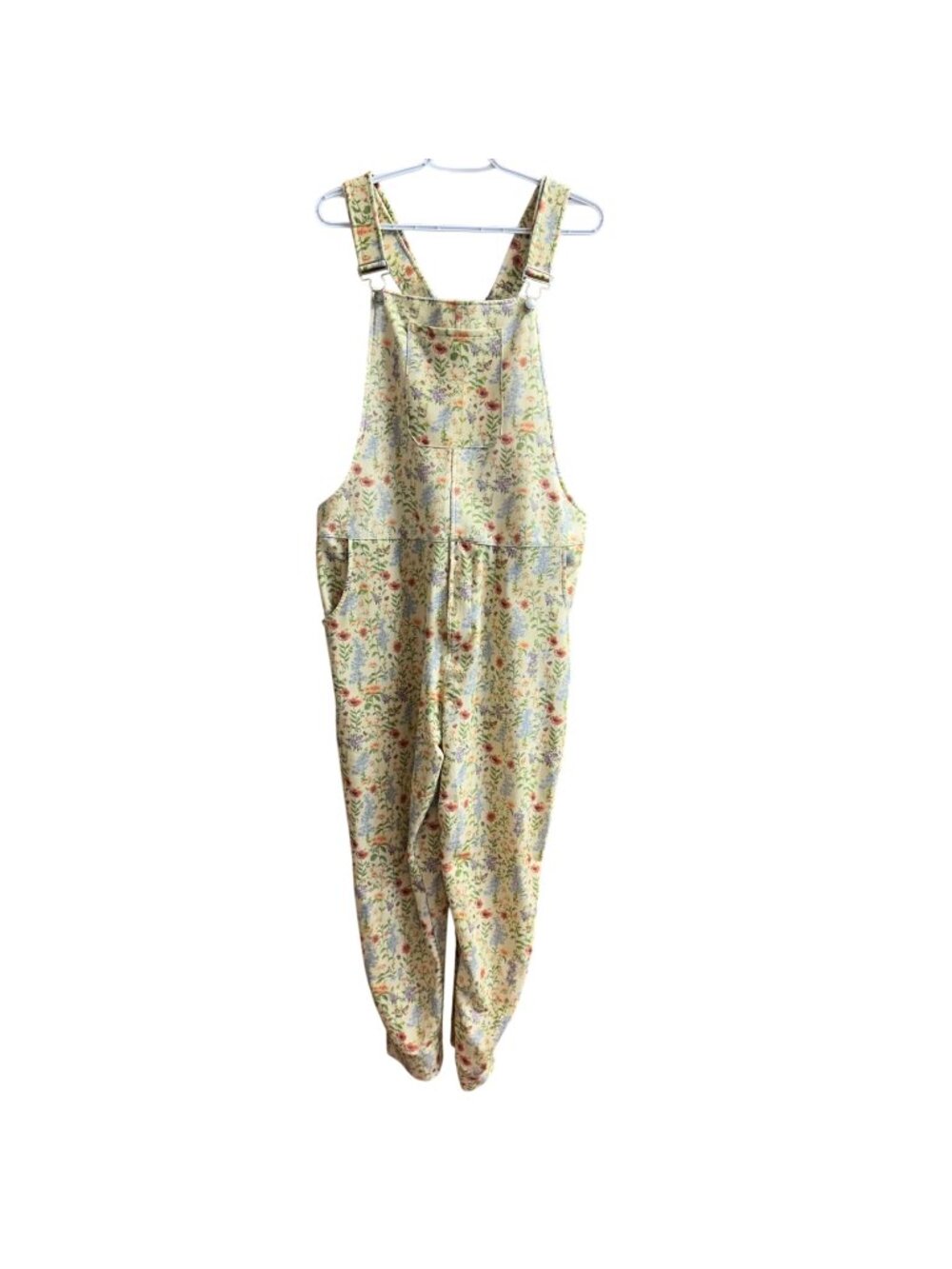 Swoveralls Floral Garden Print Sweatpant Overalls Size XL Comfycore Pockets